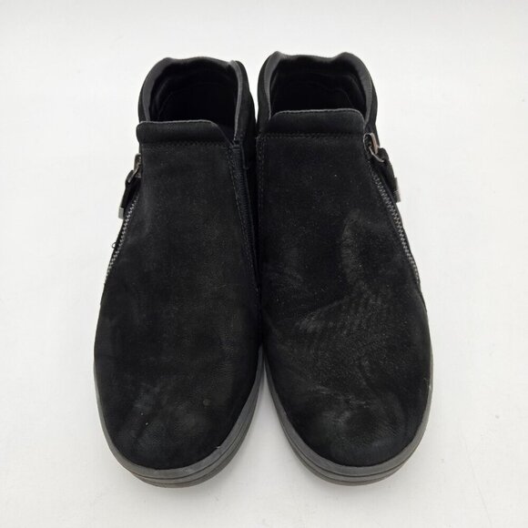 Easy Spirit Womens Senovia Ankle Boots Black Suede Leather Zip 8W 405 0419 Wide - Picture 2 of 9